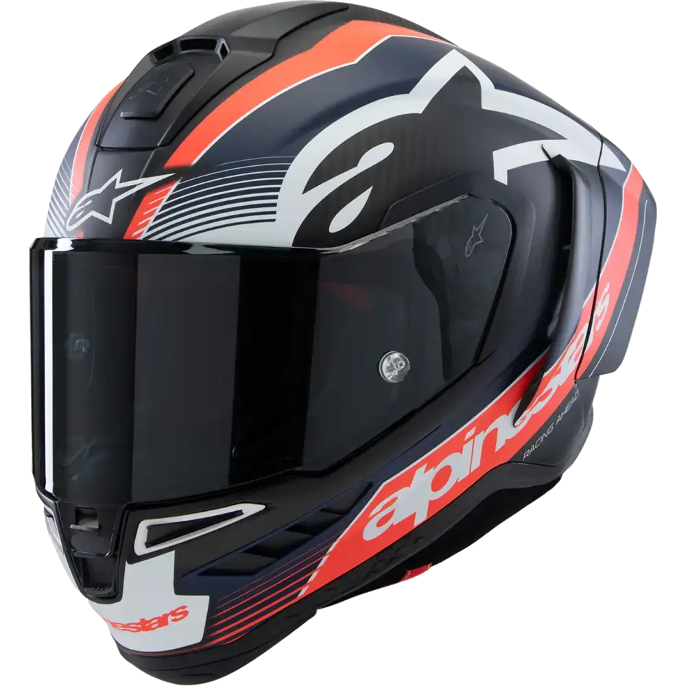 ALPINESTARS Supertech R10 Helmet - Team - Matte Black/Carbon Red Fluo/Blue - 2XL 8200224-1383-XXL