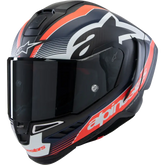 ALPINESTARS Supertech R10 Helmet - Team - Matte Black/Carbon Red Fluo/Blue - 2XL 8200224-1383-XXL