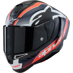 ALPINESTARS Supertech R10 Helmet - Team - Matte Black/Carbon Red Fluo/Blue - 2XL 8200224-1383-XXL