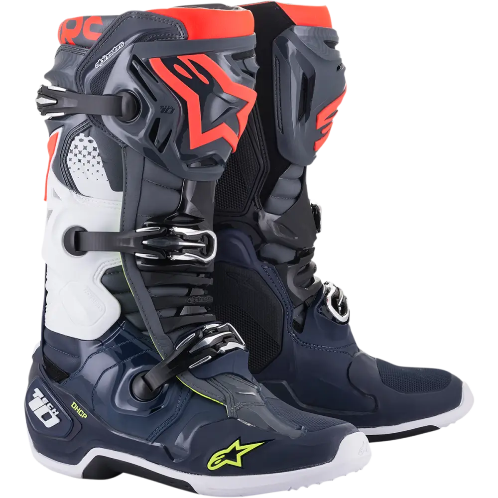ALPINESTARS Tech 10 Boots - Dark Gray/Dark Blue/Red - US 9 2010020-9079-9