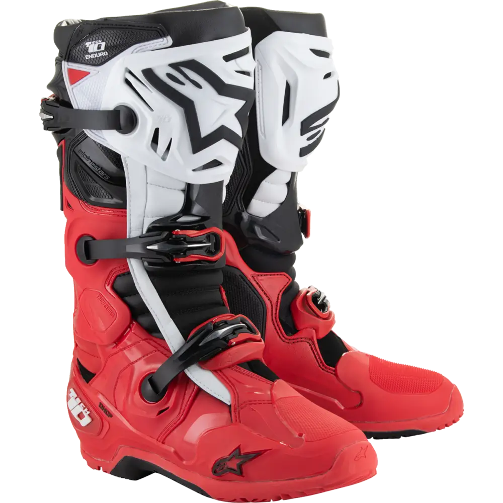 ALPINESTARS Tech 10 Enduro Boots - Bright Red/Black/White - US 7 2010025-3016-7