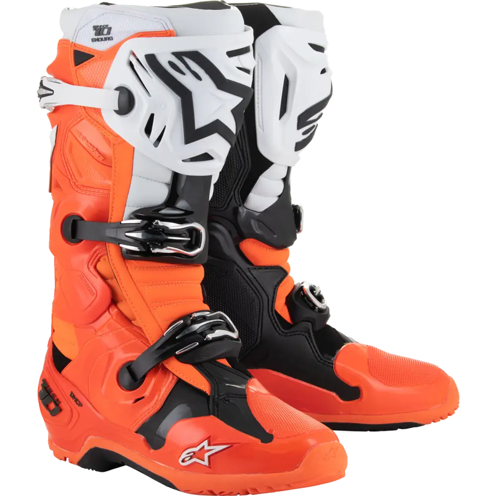 ALPINESTARS Tech 10 Enduro Boots - Fluorescent Orange/Black/White - US 7 2010025-4512-7