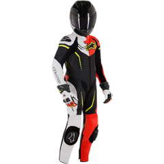 ALPINESTARS Youth GP Plus 1-Piece Leather Suit - Black/White/Red Fluorescent/Yellow Fluorescent - US 28 / EU 150 31405181236150