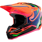 ALPINESTARS Youth SM3 Helmet - Deegan - Gloss Orange Fluo/Purple/Pink Fluo - Large 8301425-433-YL