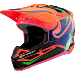 ALPINESTARS Youth SM3 Helmet - Deegan - Gloss Orange Fluo/Purple/Pink Fluo - Large 8301425-433-YL