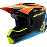 ALPINESTARS Youth SM3 Helmet - Fray - Gloss Black/Orange/Yellow Fluo - Medium 8301625-1455-YM
