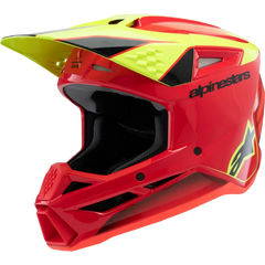 ALPINESTARS Youth SM3 Helmet - Fray - Gloss Red/Yellow Fluo/Black - Small 8301625-3051-YS