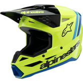 ALPINESTARS Youth SM3 Helmet - Radium - Gloss Yellow Fluo/Black/Blue - Large 8301825-5017-YL