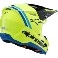 ALPINESTARS Youth SM3 Helmet - Radium - Gloss Yellow Fluo/Black/Blue - Medium 8301825-5017-YM