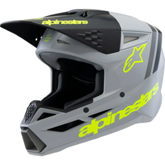 ALPINESTARS Youth SM3 Helmet - Radium - Matte Gray/Black/Yellow Fluo - Small 8301825-9510-YS