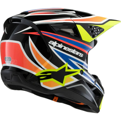 ALPINESTARS Youth SM3 Helmet - Wurx - Gloss Black/Yellow Fluo/Blue/Red Large 8302025-1574-YL