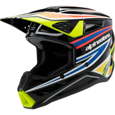 ALPINESTARS Youth SM3 Helmet - Wurx - Gloss Black/Yellow Fluo/Blue/Red - Small 8302025-1574-YS