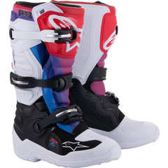 ALPINESTARS Youth Tech 7S Boots - White/Black/Rainbow - US 2 2015017-289-2