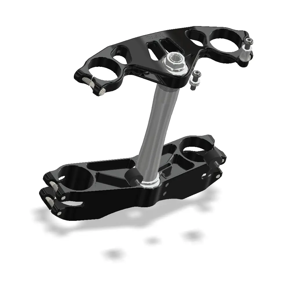 Attack Performance Triple Clamp Kit GP Kawasaki ZX-10 08-10 Black - Triple Clamps