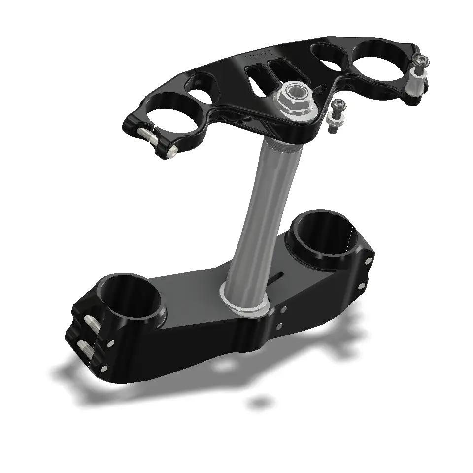 Attack Performance Triple Clamp Kit Kawasaki ZX6R 09- Black - Triple Clamps