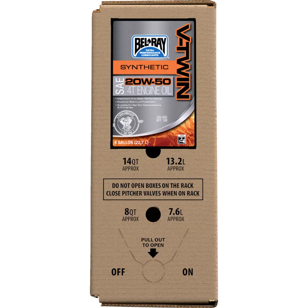 BEL-RAY V-Twin Synthetic Oil - 20W-50 - 6 U.S. gal. - Bag-In-Box 303133150033