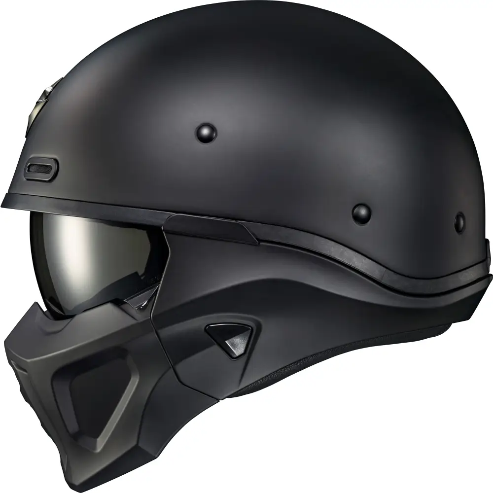 Covert X Open Face Helmet Matte Black Lg