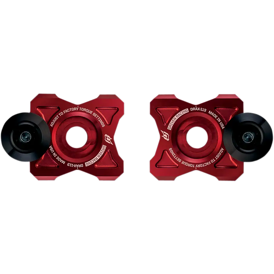DRIVEN RACING Axle Block Sliders - Kawasaki - Red DRAX-113-RD