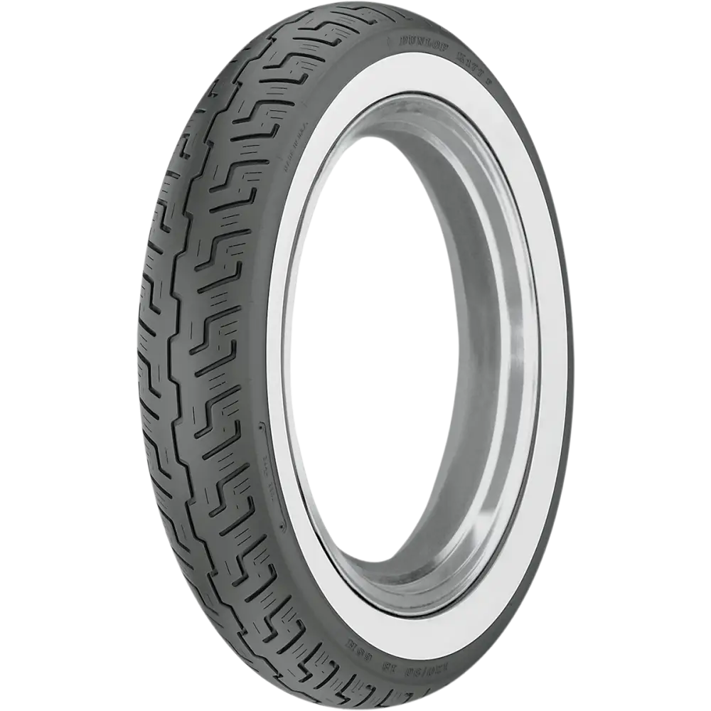 DUNLOP Tire - K177 - Front - 120/90-18 - Wide Whitewall - 65H 45104656