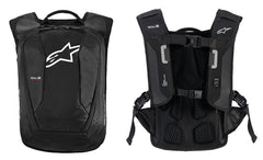 Alpinestars Tech-Air System Pack airbag backpack, front and harness views