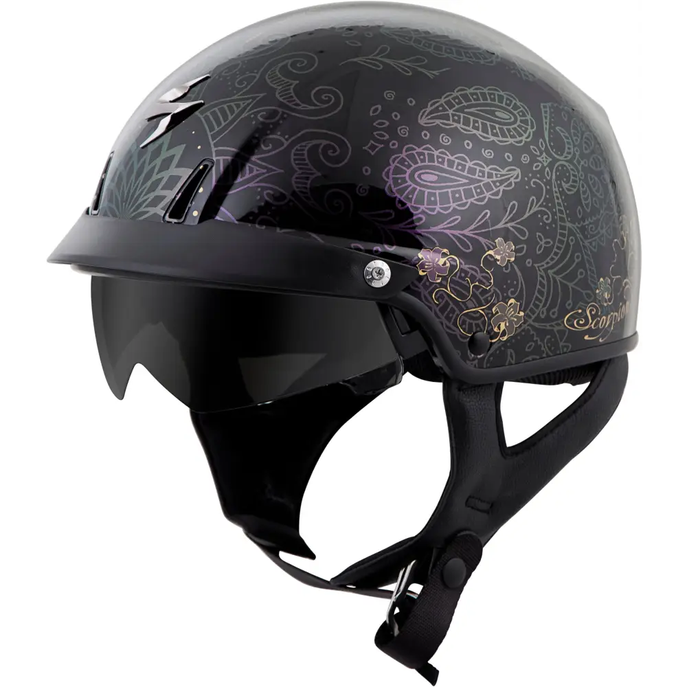 Exo C110 Open Face Helmet Azalea Black/Gold Sm