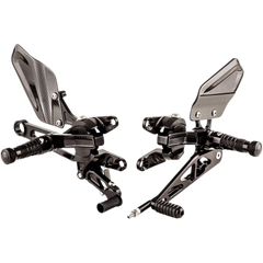 GILLES TOOLING Adjustable Rearset - Black - Aprilia VCR-A03-B - Foot Control Group