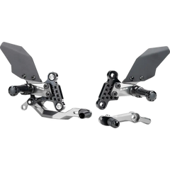 GILLES TOOLING Adjustable Rearset - Black/Chrome AS31GT3-Y15-B - Foot Control Group