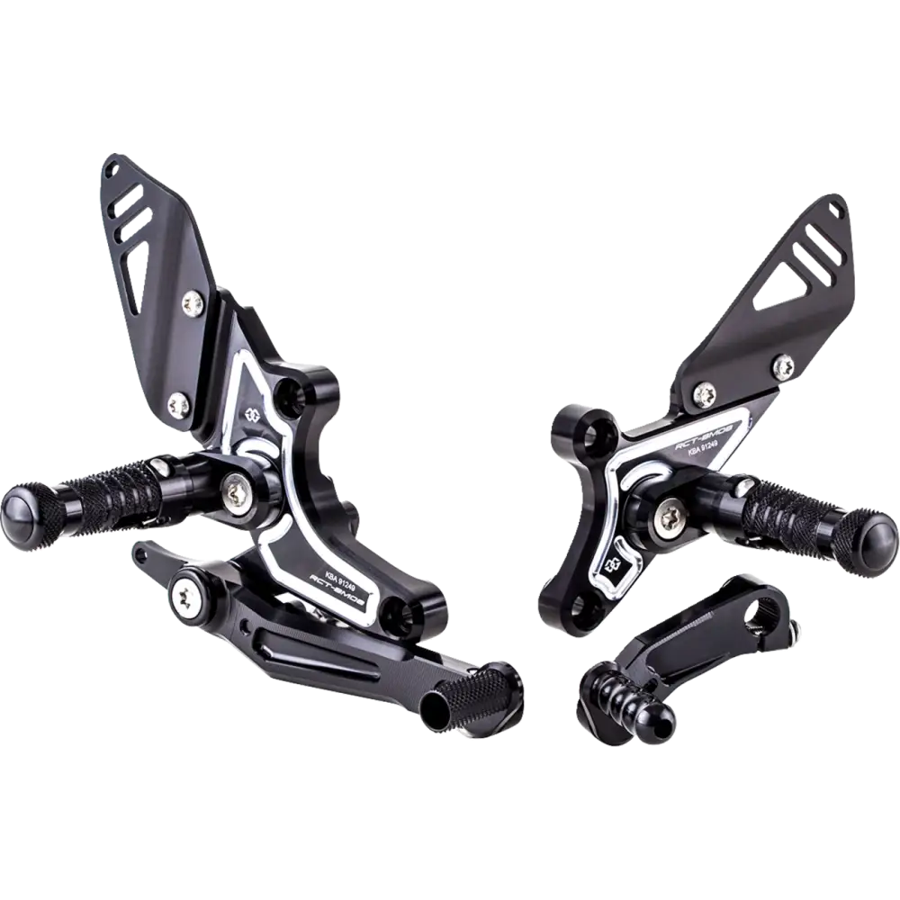 GILLES TOOLING Adjustable Rearset - Black/Silver - BMW RCT10GT-BM08 - Foot Control Group