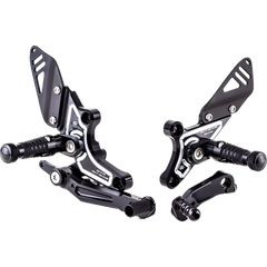 GILLES TOOLING Adjustable Rearset - Black/Silver - BMW RCT10GT-BM08 - Foot Control Group