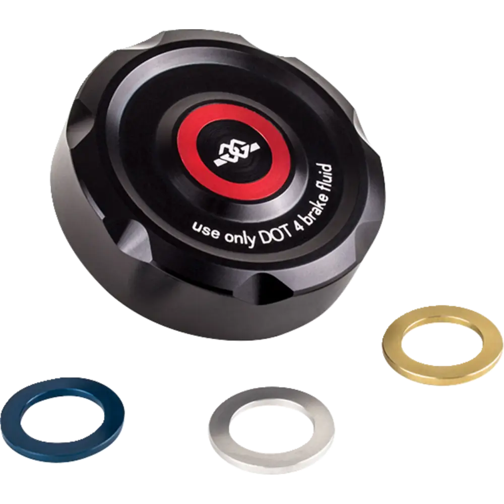 GILLES TOOLING Brake Fluid Reservoir Cover - Rear - Black BRC-07-B - Handlebars Controls Mirrors