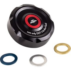 GILLES TOOLING Brake Fluid Reservoir Cover - Rear - Black BRC-07-B - Handlebars Controls Mirrors