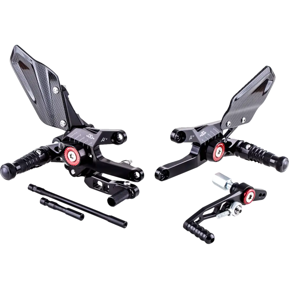 GILLES TOOLING MUE2 Rearset - Black - Honda MUE2-H01-B - Foot Control Group