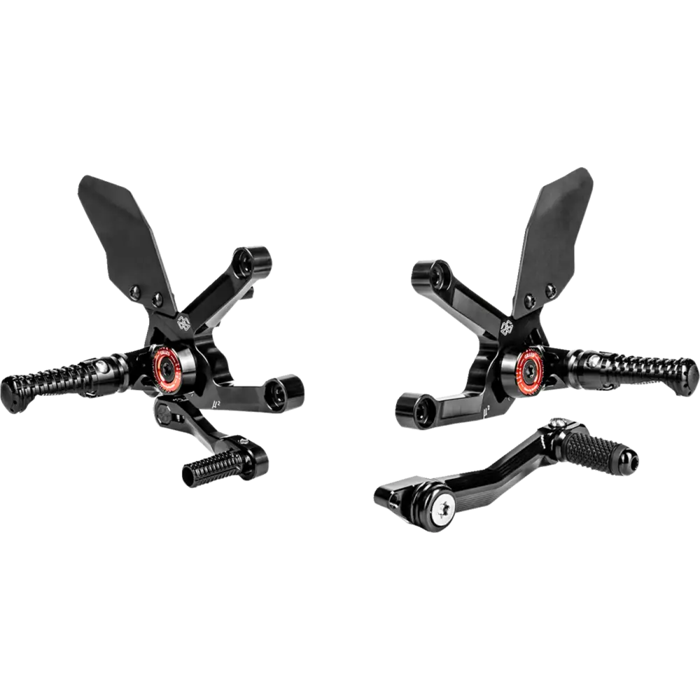 GILLES TOOLING MUE2 Rearset - Black - Triumph MUE2-T01-B - Foot Control Group