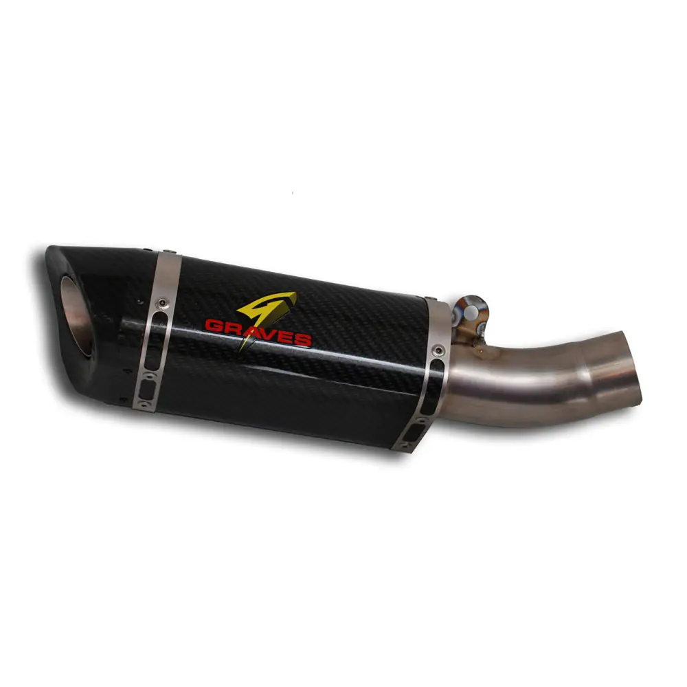 Graves Motorsports Kawasaki ZX14R Carbon Fiber Cat Back Slip-on Exhaust - Parts