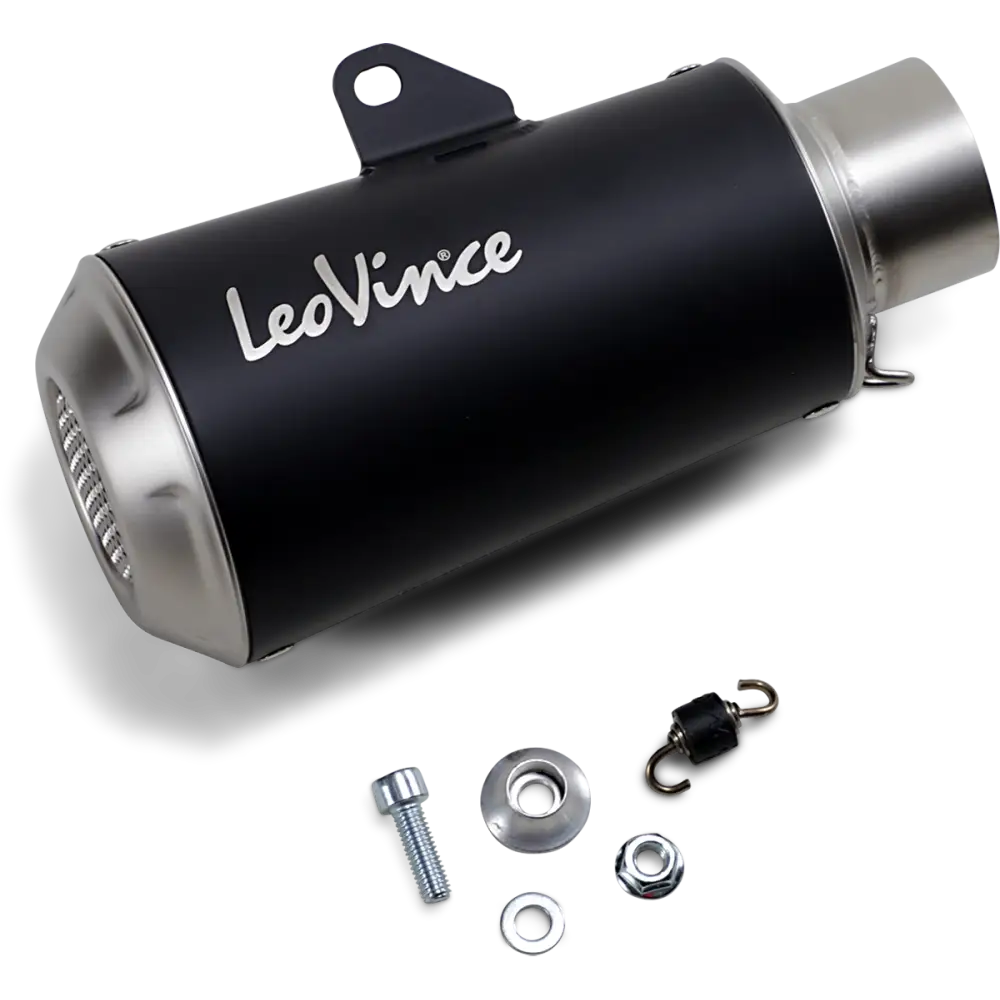 LEOVINCE 54mm Universal LV-10 Slip-On Muffler - Black Edition 9746BU - E X Haust Group
