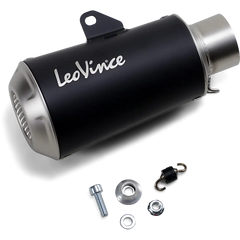 LEOVINCE 54mm Universal LV-10 Slip-On Muffler - Black Edition 9746BU - E X Haust Group