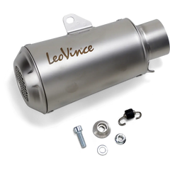 LEOVINCE 54mm Universal LV-10 Slip-On Muffler - Stainless Steel 9746U - E X Haust Group