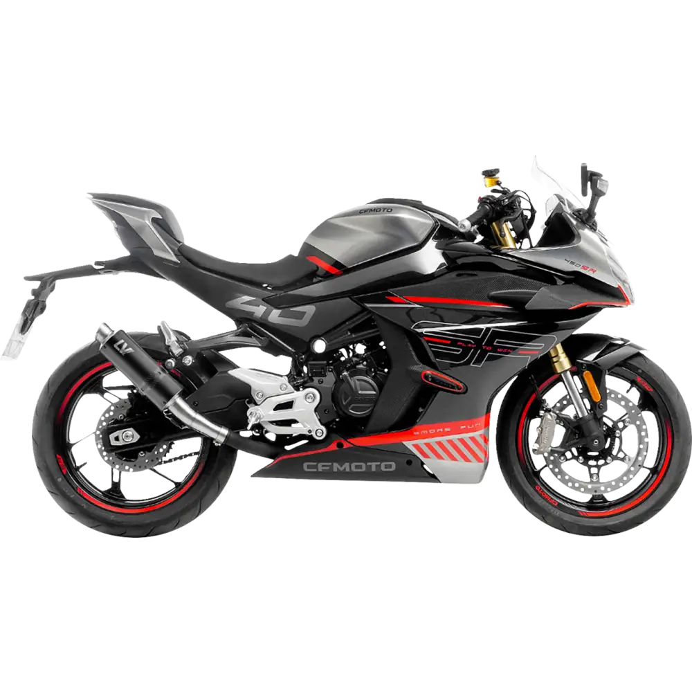 LEOVINCE GP Corsa Slip-On Muffler - Black Edition - CF Moto 450 15505BU