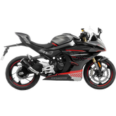 LEOVINCE LV-10 Slip-On Muffler - Black - Stainless Steel 15265BU - E X Haust Group