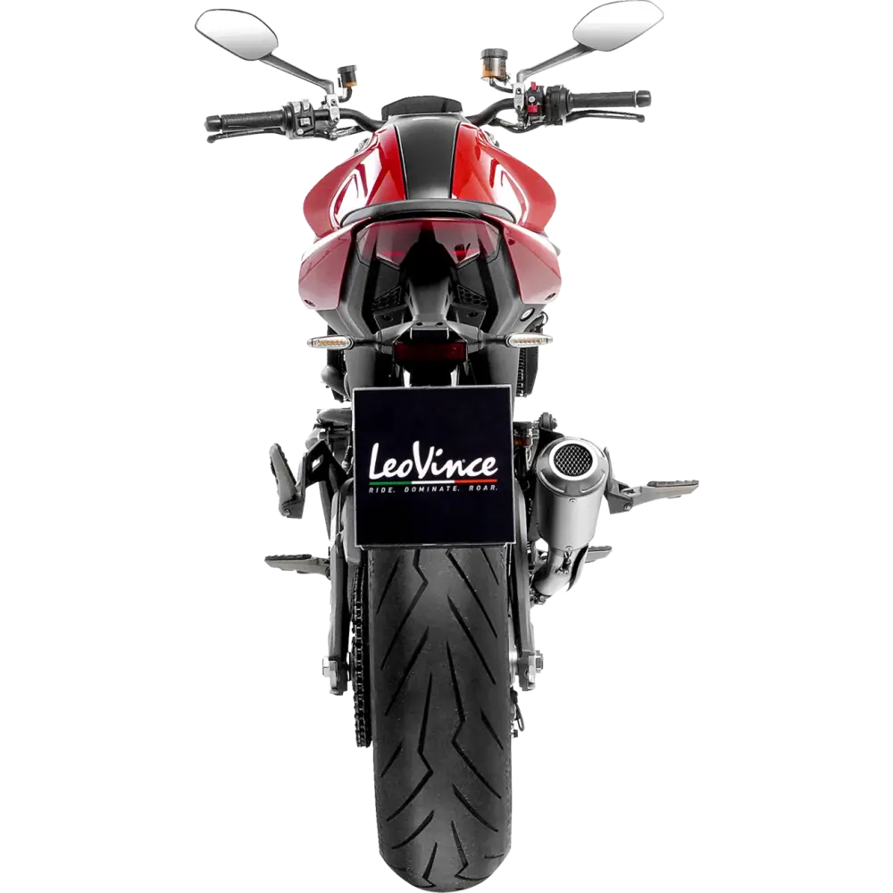 LEOVINCE LV-10 Slip-On Muffler - Silver 15256 - E X Haust Group