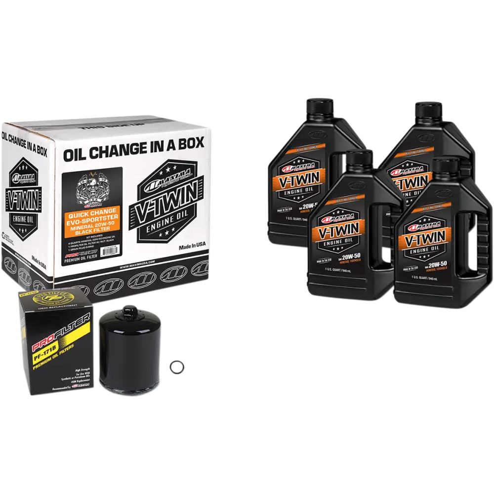 MAXIMA RACING OIL Evo/XL Quick Oil Change Kit - Black Filter 90-069014PB