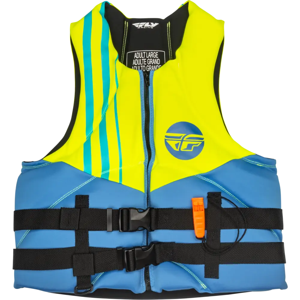 Neoprene Flotation Vest Blue/Hi Vis/Teal Xl