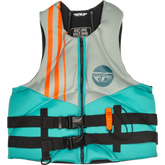 Neoprene Flotation Vest Teal/Grey/Orange Sm