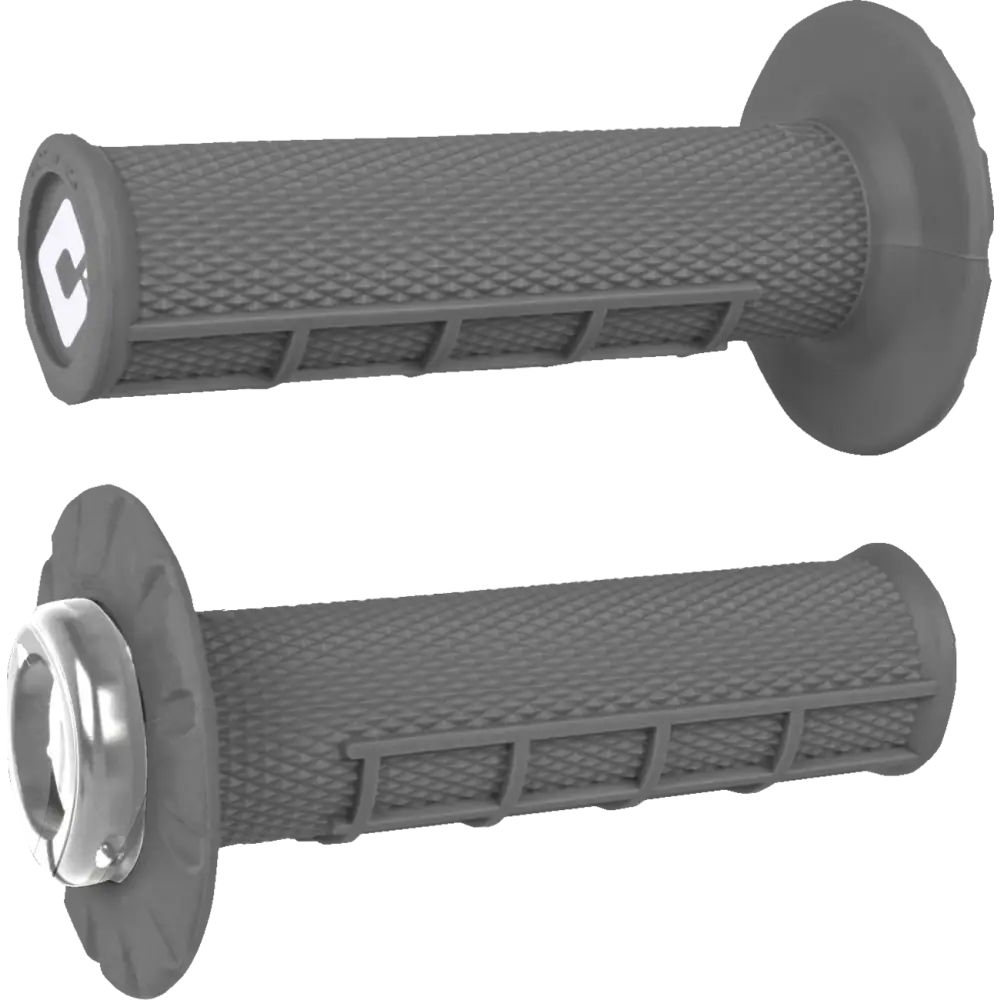 ODI Half Waffle v2.1 Lock-On Grips - ATV/MX - Graphite/Silver J33HWH-S
