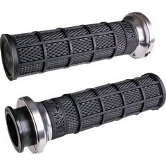 ODI Hart-Luck Signature V-Twin Lock-On* Grips for Indian - Black/Silver V31ITW-BB-S