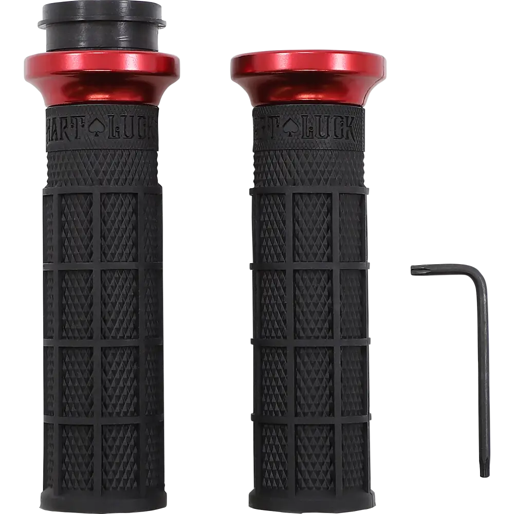 ODI Hart-Luck Signature V-Twin Lock-On* Grips - TBW - Black/Red V31HTW-BB-R