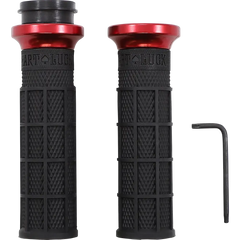 ODI Hart-Luck Signature V-Twin Lock-On* Grips - TBW - Black/Red V31HTW-BB-R