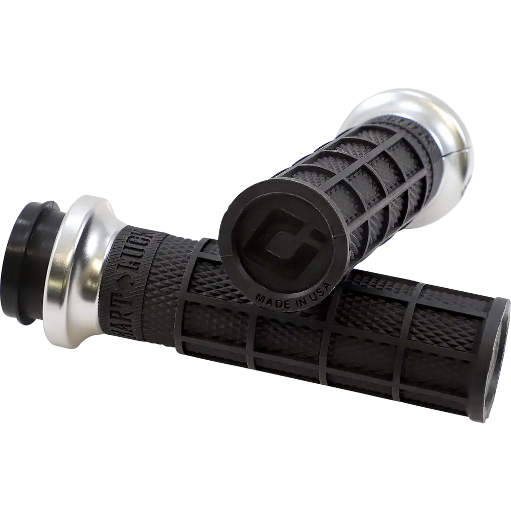 ODI Hart-Luck Signature V-Twin Lock-On* Grips - TBW - Black/Silver V31HTW-BB-S