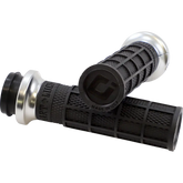 ODI Hart-Luck Signature V-Twin Lock-On* Grips - TBW - Black/Silver V31HTW-BB-S