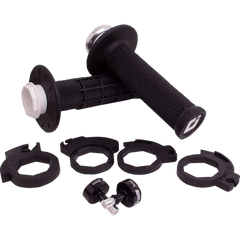 ODI Micro-X Half-Waffle v2 Lock-On Grips - Black/Silver H36MXB